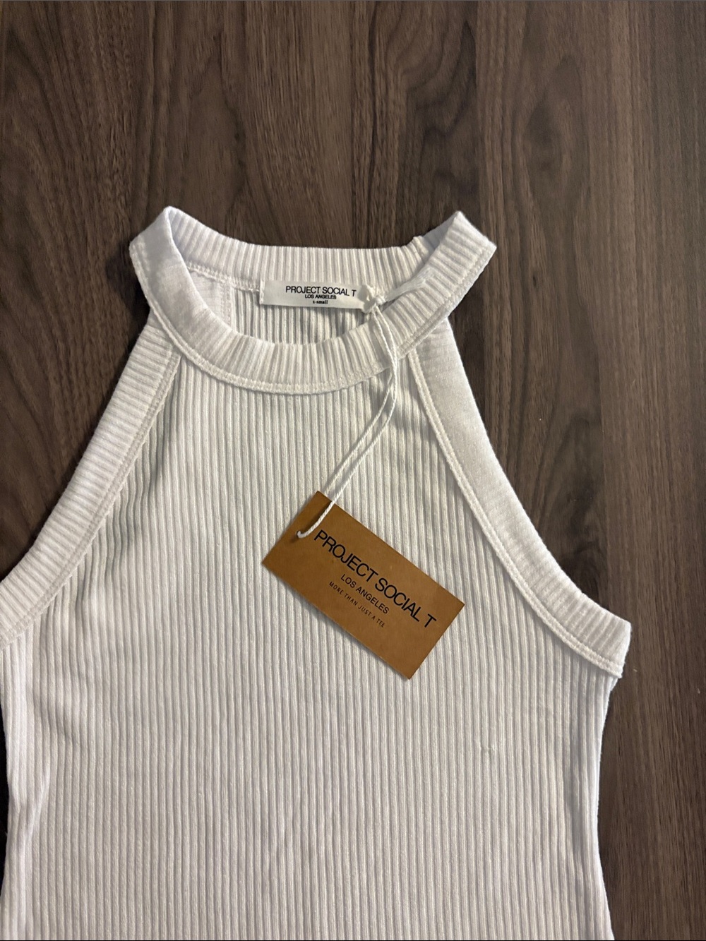 Project Social T White Ribbed Halter Tank - Picture 6 of 12